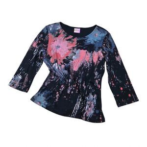 Vintage Mykonos Abstract Floral Paint Splatter Top Y2K Grunge Size M